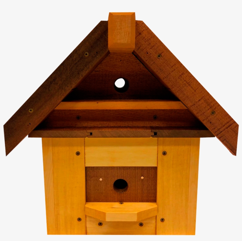 Large Yellow And Red Cedar Birdhouse - House, transparent png #7619910