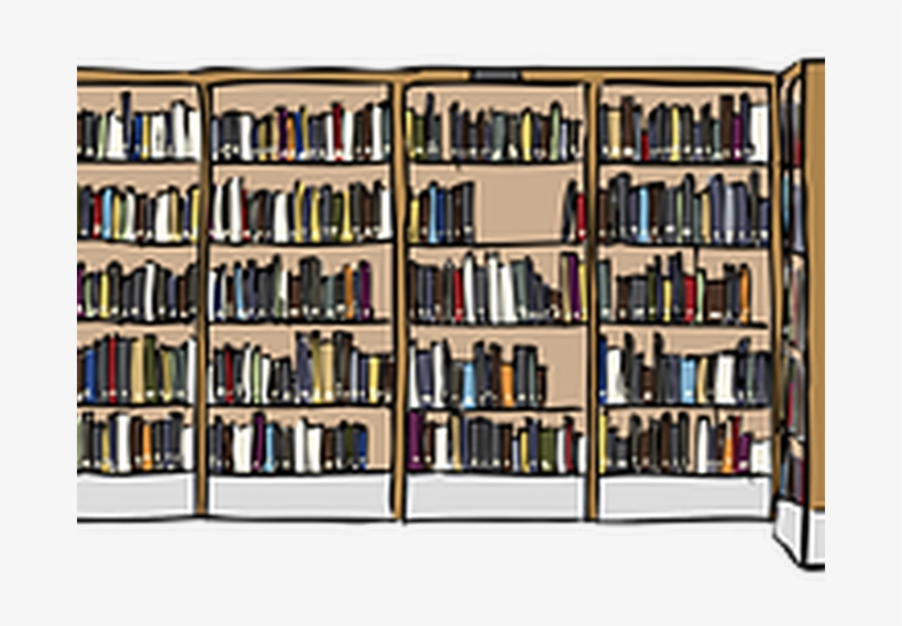 Library Shelves Clipart - Library Stacks, transparent png #7620053