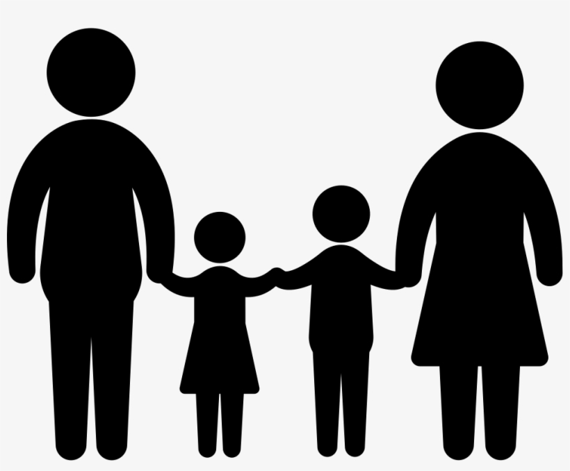 Familiar Group Of Two Children Father And Mother Comments - Parents With Children Clip Art, transparent png #7621173