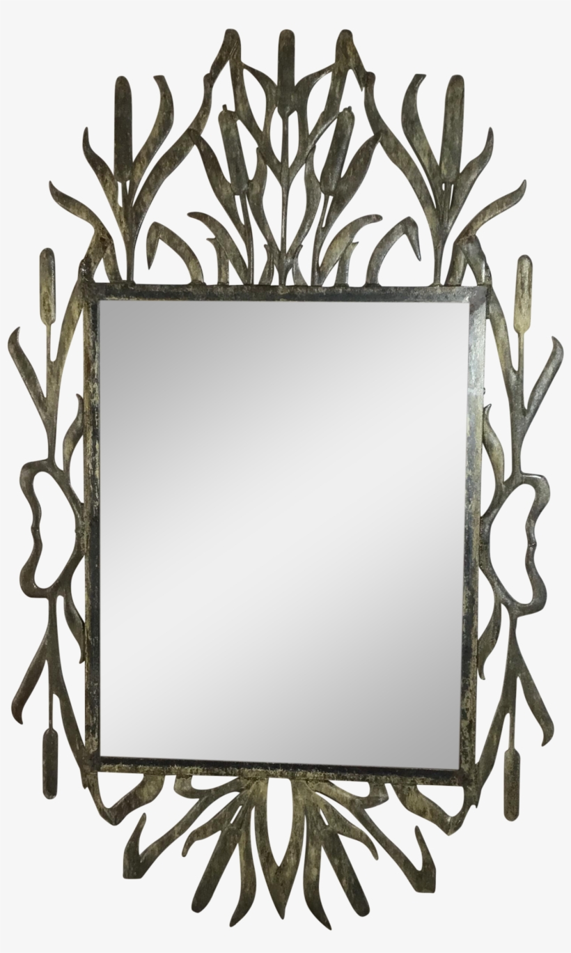 Abstract Hollywood Regency Iron Cat Tail Wall Mirror - Mirror, transparent png #7621262
