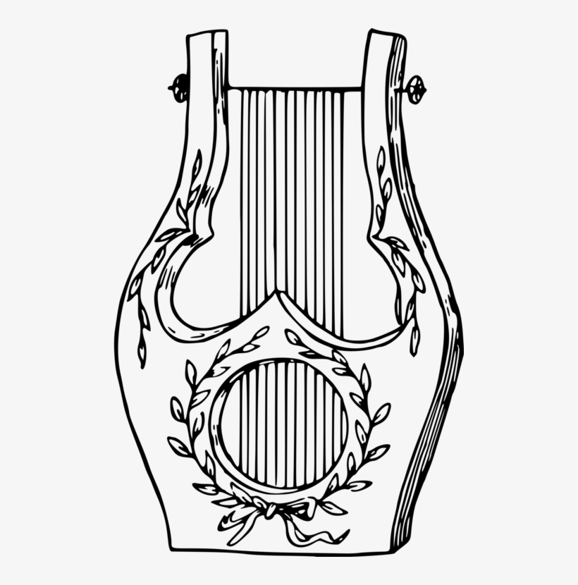 Lyre Drawing Musical Instruments String Instruments - Lyre Drawing, transparent png #7621278