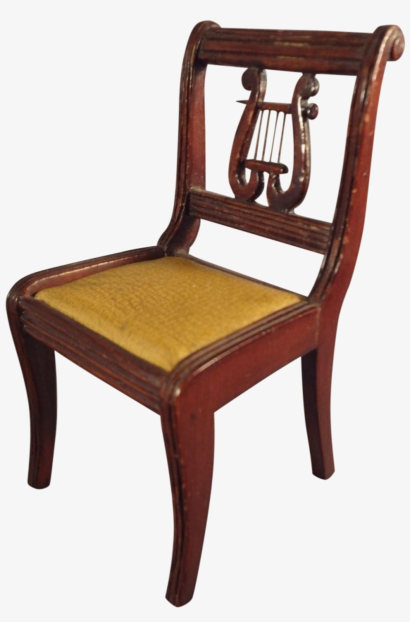 Large Doll House Scale Lyre Back Chair For Music Room - Chair, transparent png #7622024