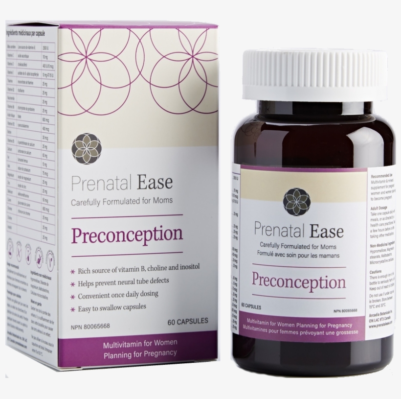 Prenatal Ease Preconception - Glass Bottle, transparent png #7622333