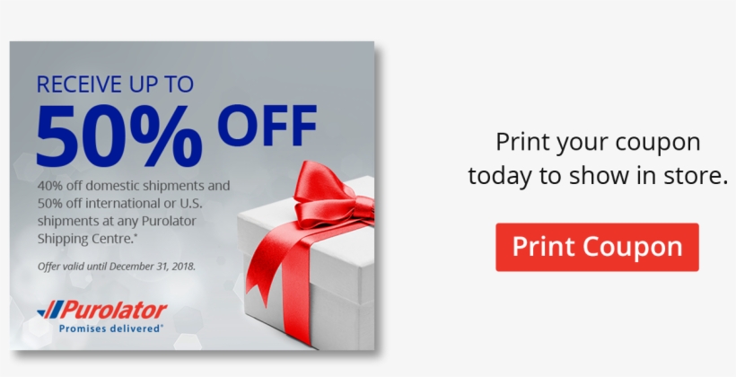 And Receive Up To 50% Off Shipping - Purolator Inc., transparent png #7623554