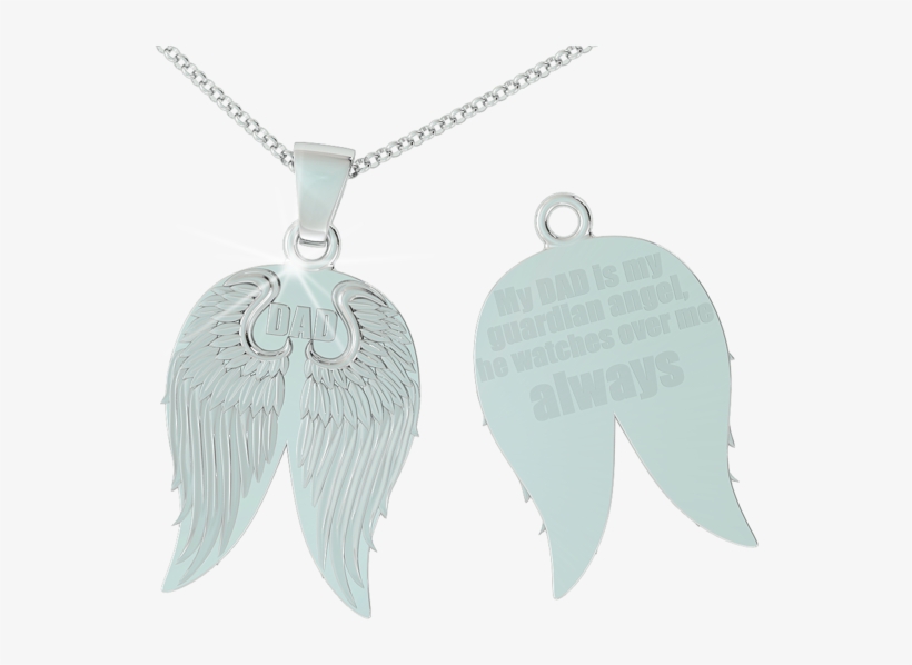 My Guardian Angel's Wings Necklace - Pendant, transparent png #7623995