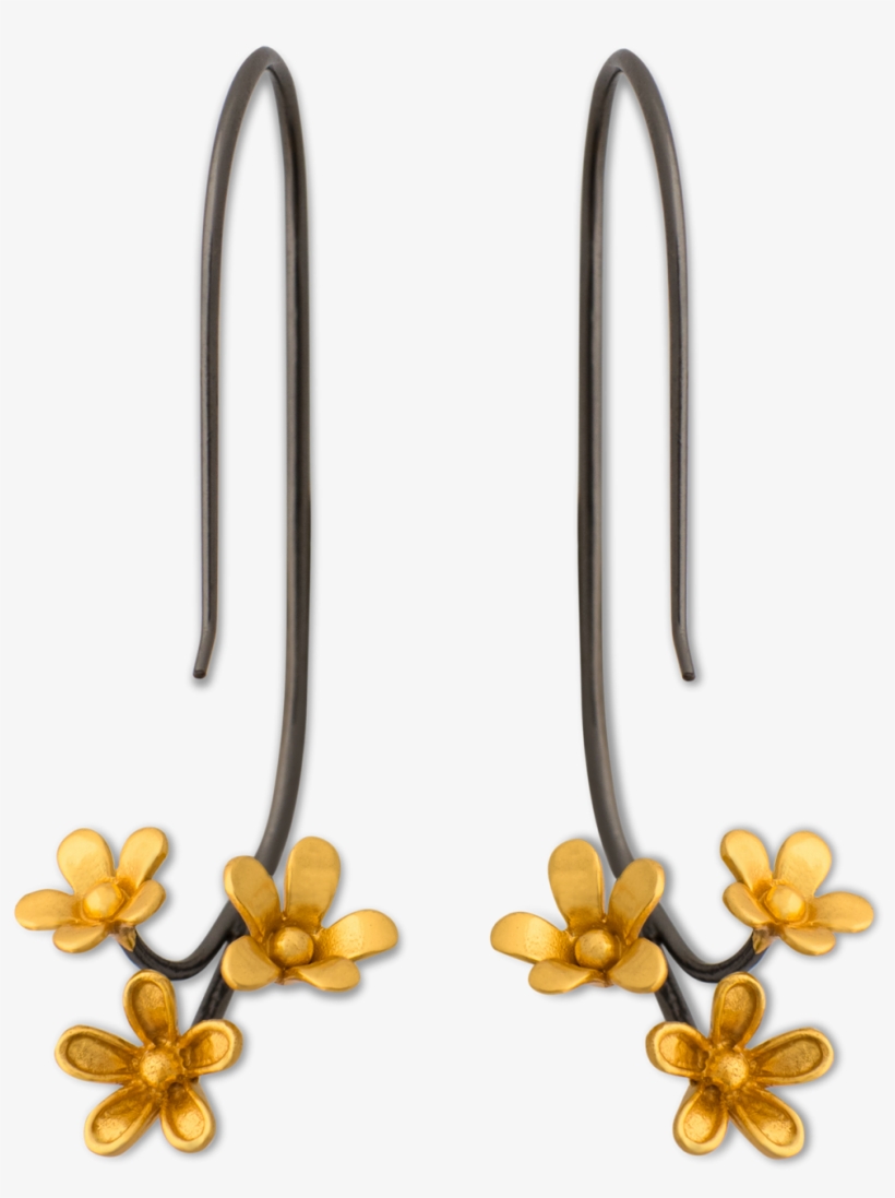 Plumeria 3-cluster Inverse Hook - Earrings, transparent png #7624486