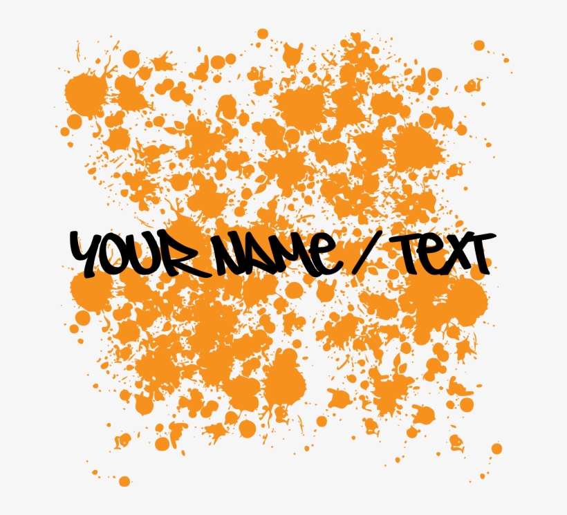 Orange Paint Splatter Shower Curtain - Calligraphy, transparent png #7624605