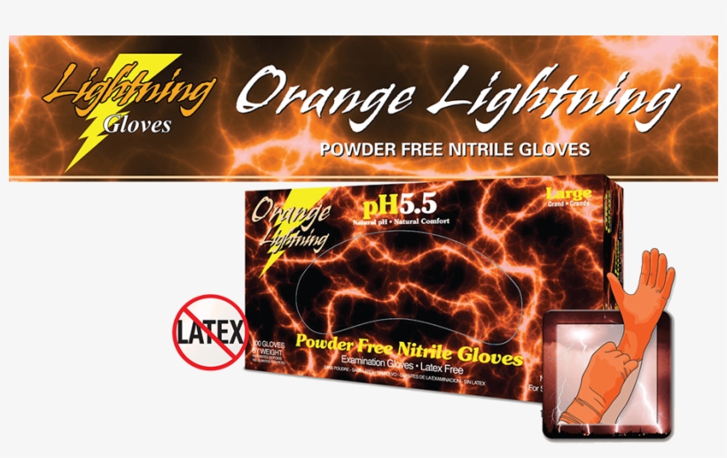 Orange Lightning Gloves - Flyer, transparent png #7625062