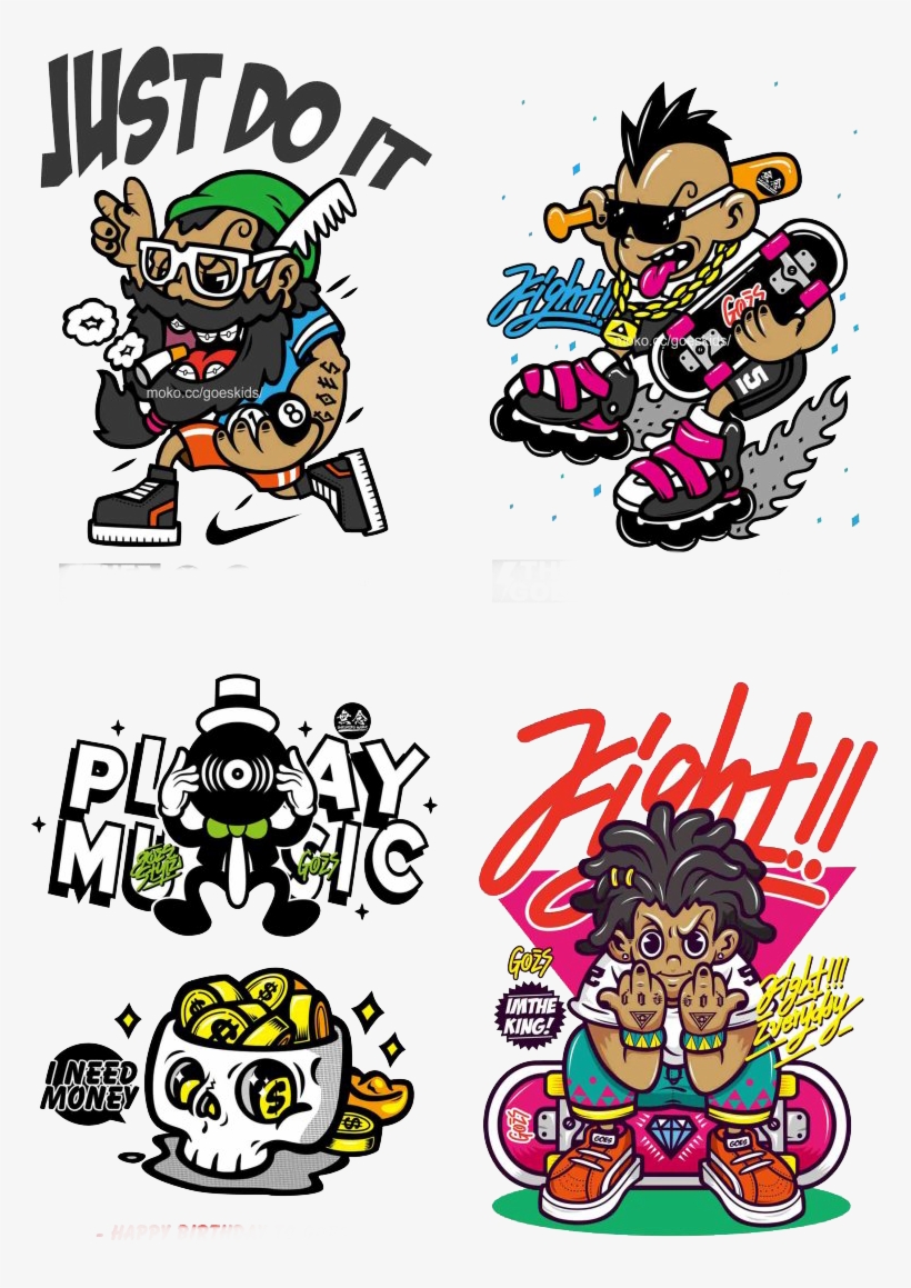 Drawn Graffiti Swag - Cartoon Hip Hop Graffiti Characters, transparent png #7625530