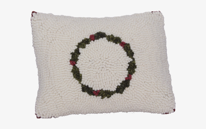 Winter Wreath Hooked Balsam Pillow Winter Wreath Hooked - Cushion, transparent png #7626129