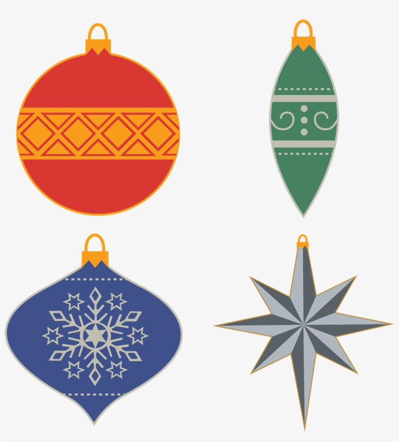 Ornaments,christmas Decoration,free Vector - Christmas Ornaments Illustration Free, transparent png #7626271