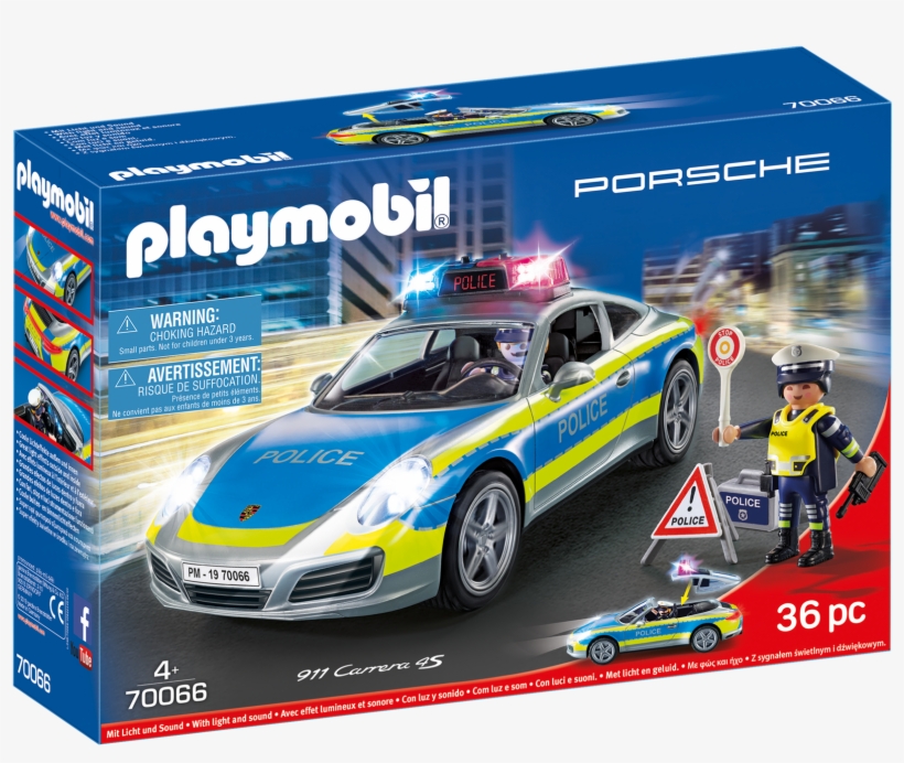 Porsche 911 Carrera 4s Police - Playmobil 70067, transparent png #7626448