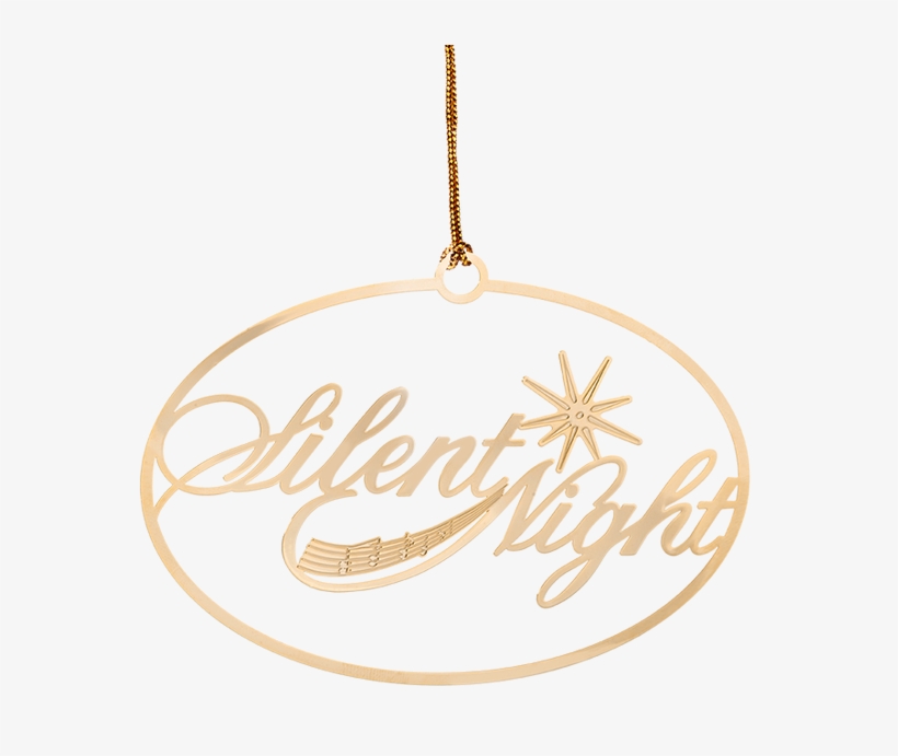 Silent Night - Brass Ornament - Calligraphy, transparent png #7626585
