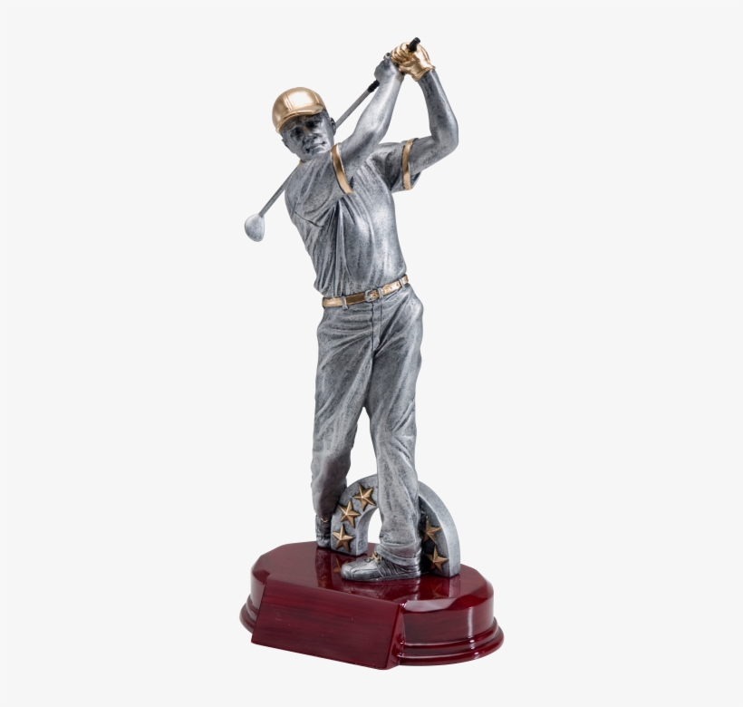 10" Resin Golf Action Figure, Modern Male, Red Bas - Figurine, transparent png #7627075