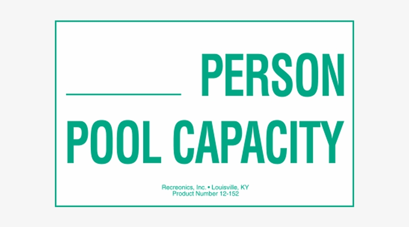 Pool Capacity Swimming Pool Sign Is For Commercial - Jcb Credit Card, transparent png #7627321