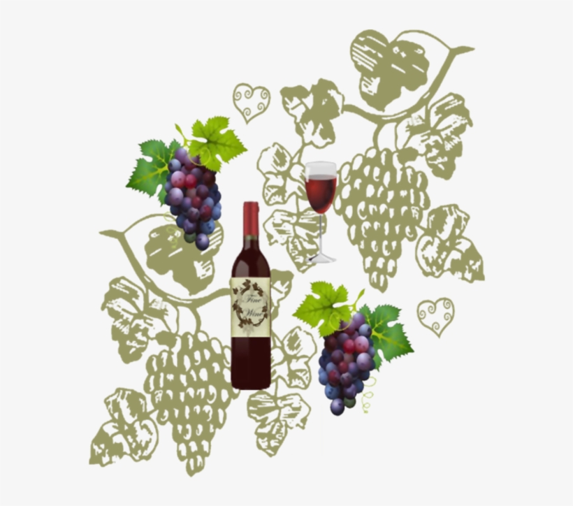 Wine And Grapes - Grapes Vector, transparent png #7628235