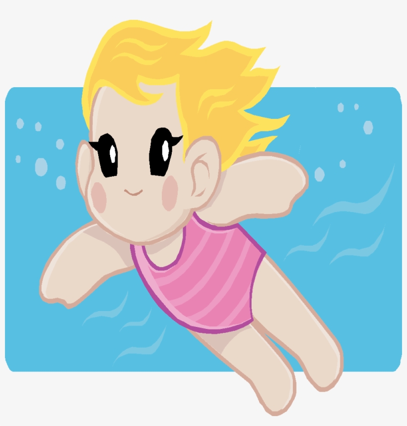 Swimming Clipart Cartoon - Girl Going Swimming Clipart, transparent png #7628346