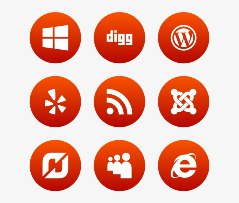 Social Media Icon In Style Flat Circle White On Red - App Innovation, transparent png #7628939