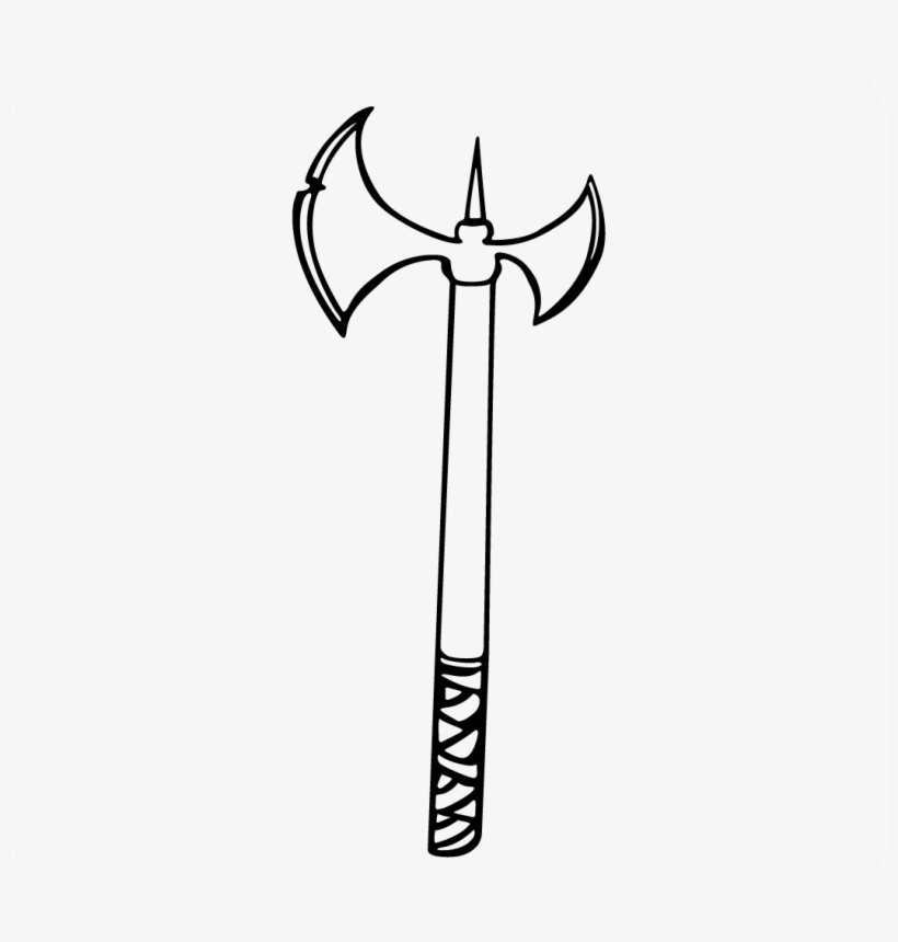 Medieval Double Sided Axe Decal Style - Weapon, transparent png #7630715