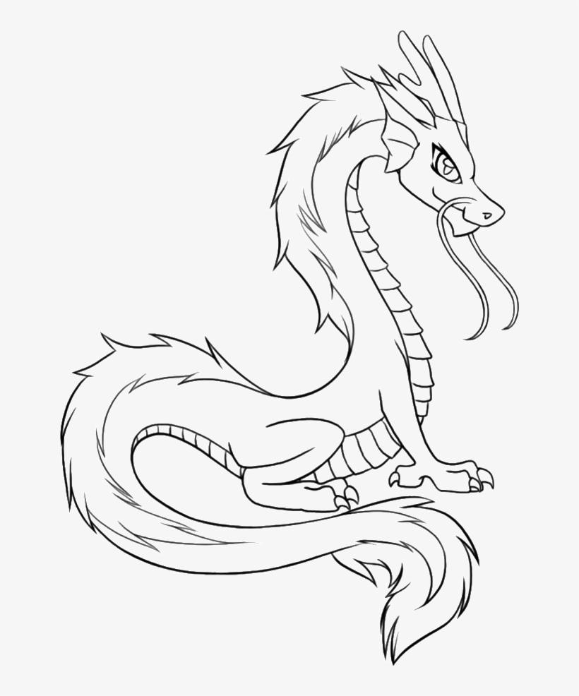 Young Dragons From Chinese Coloring Pages - Easy China Dragon Drawings, transparent png #7631329