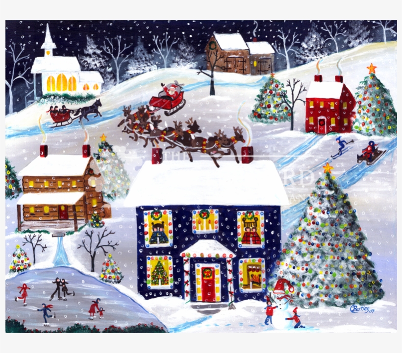 American Folk Art Winter Scenes, transparent png #7631933