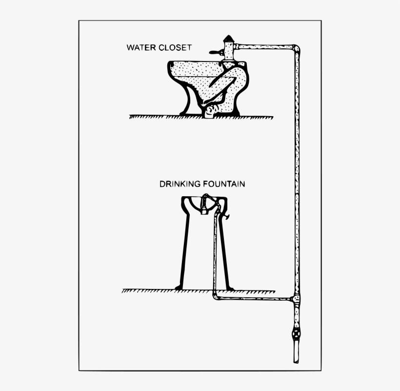 Toilet & Water Fountain Clip Art - Clip Art, transparent png #7631981