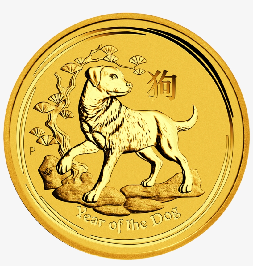 2018 Australian Lunar Dog 1oz Gold Coin - Year Of The Dog Coin, transparent png #7633209