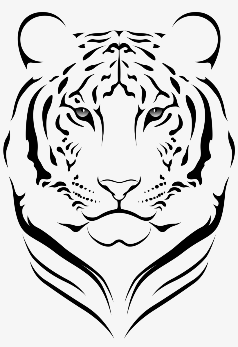 Large Size Of How To Draw A Realistic Baby Tiger Cute - Tribal Tattoo Tiger, transparent png #7633860