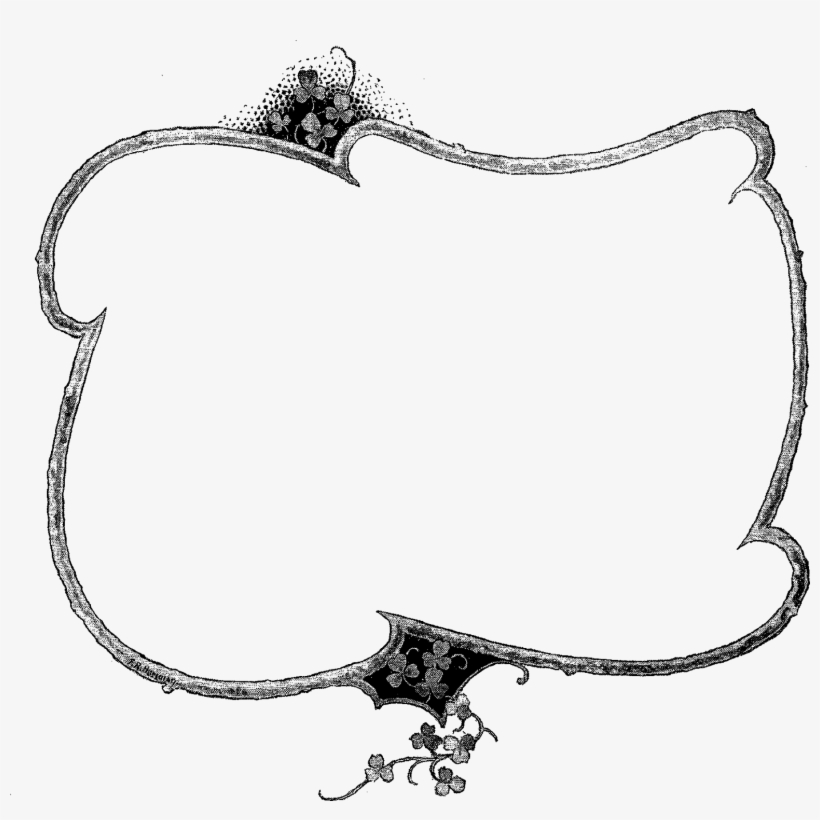 Digital Decorative Clover Frame Downloads - Drawing, transparent png #7633918