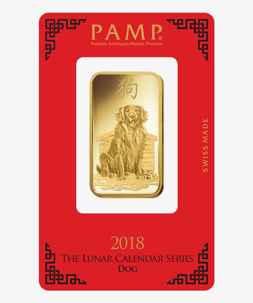 Pamp 2018 Lunar Dog 1oz Gold Bar - Pamp Year Of The Dog, transparent png #7633984