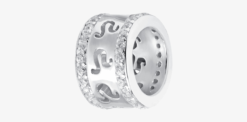 Leo Zodiac Bangle Charm In White Gold Colour With White - Circle, transparent png #7634074