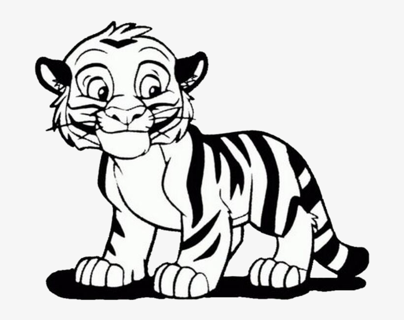 Jpg Freeuse Stock Bengal Coloring Book Lion Cuteness - Cartoon Line Drawing Tiger, transparent png #7634754