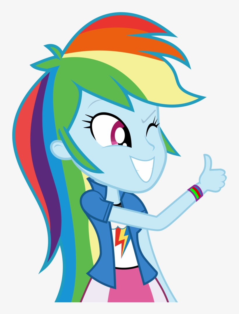 Comments - Equestria Girls Rainbow Dash Happy, transparent png #7634791