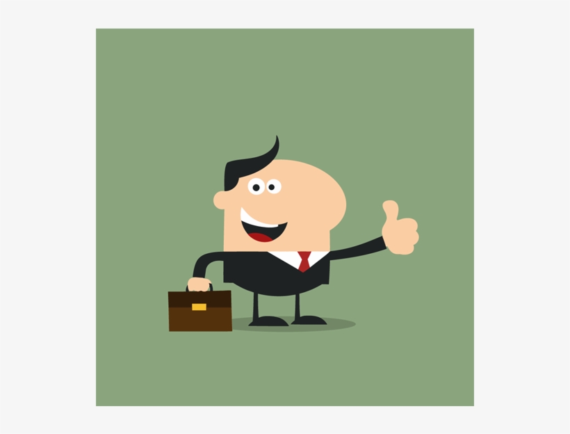 Happy Manager Giving Thumb Up Worker Vector Humor Mascot - Cartoon On Top Of The World, transparent png #7634897