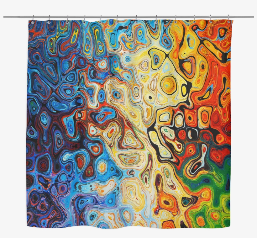 Colorful Swirls Shower Curtains - Neural Network Generative Art, transparent png #7635251