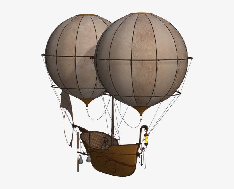 Hot Air Balloon, Aircraft, Balloon, Airship, Float - Montgolfière Steampunk, transparent png #7635387