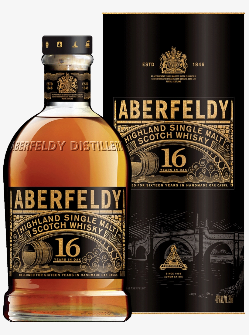 Aberfeldy 16 Year Old Highland Single Malt Scotch Whisky - Aberfeldy 16 Years, transparent png #7636240