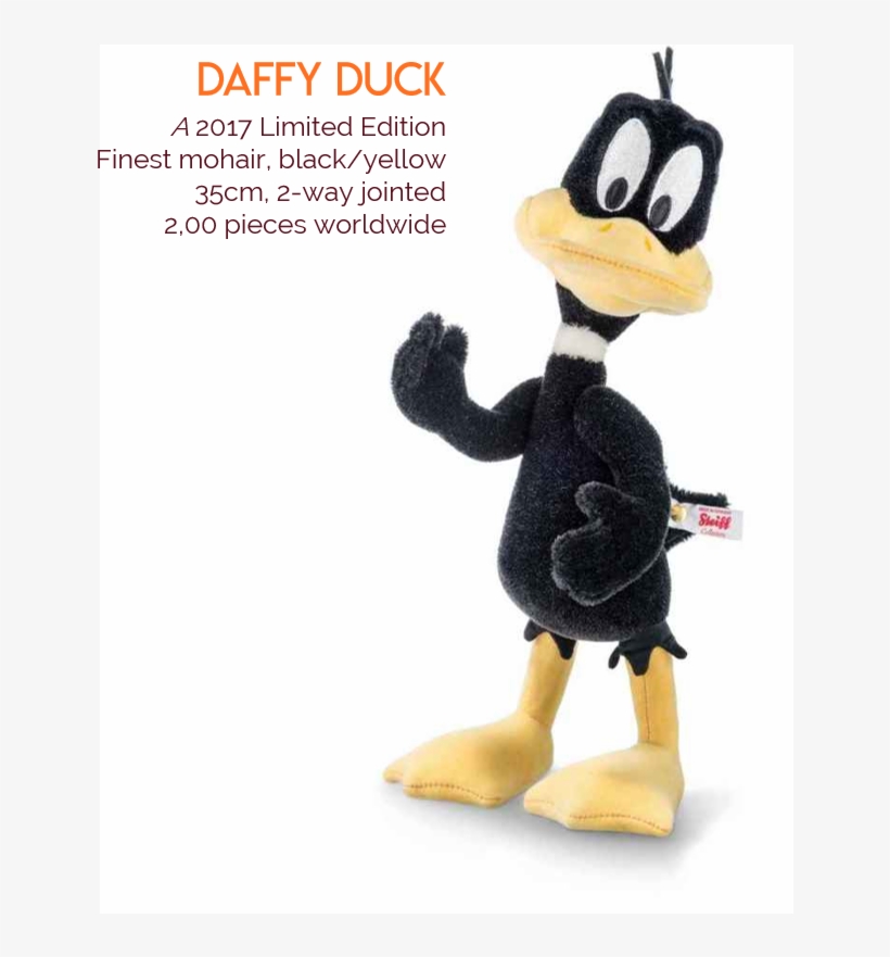 This Year, Steiff Returns With Two More Classic Looney - Steiff Daffy Duck, transparent png #7636406