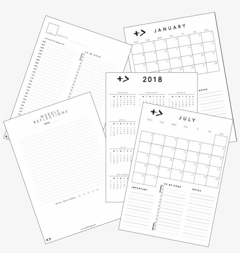 2018 Downloadable Calendar - Paper, transparent png #7636656