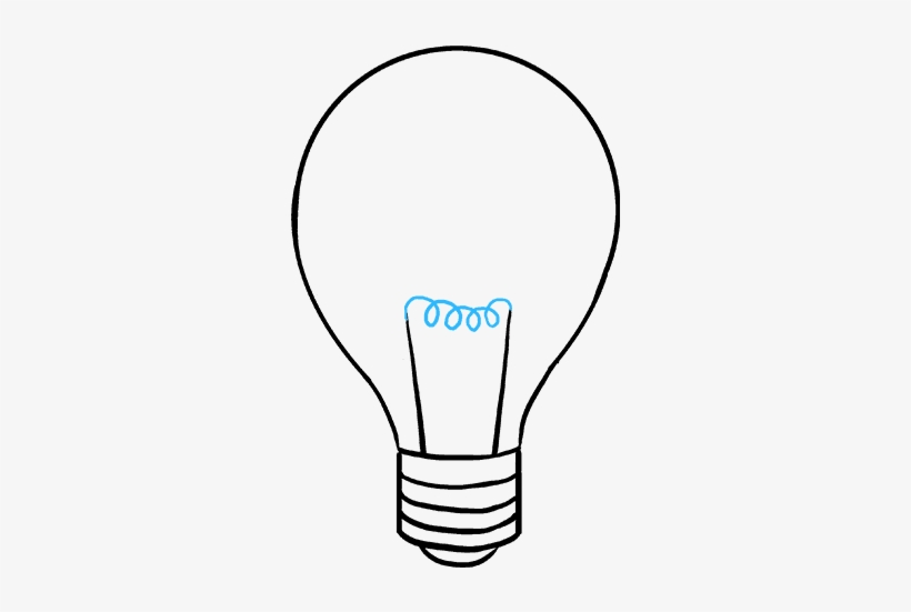 How To Draw Light Bulb - Light Bulb Drawing, transparent png #7636789