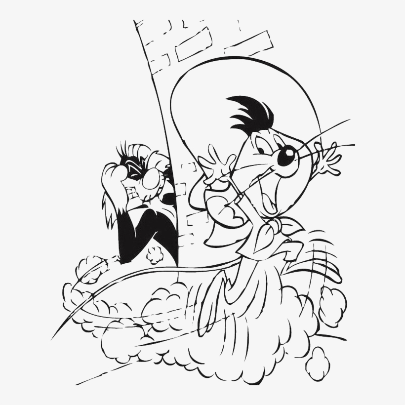 Speedy Gonzales Coloring Cartoon Escape Clipart Tunes Looney Cartoons Pngke...