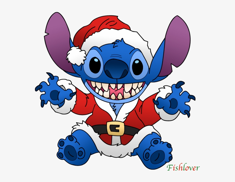 Santa Stitch By Fishlover - Lilo And Stitch Christmas, transparent png #7638567