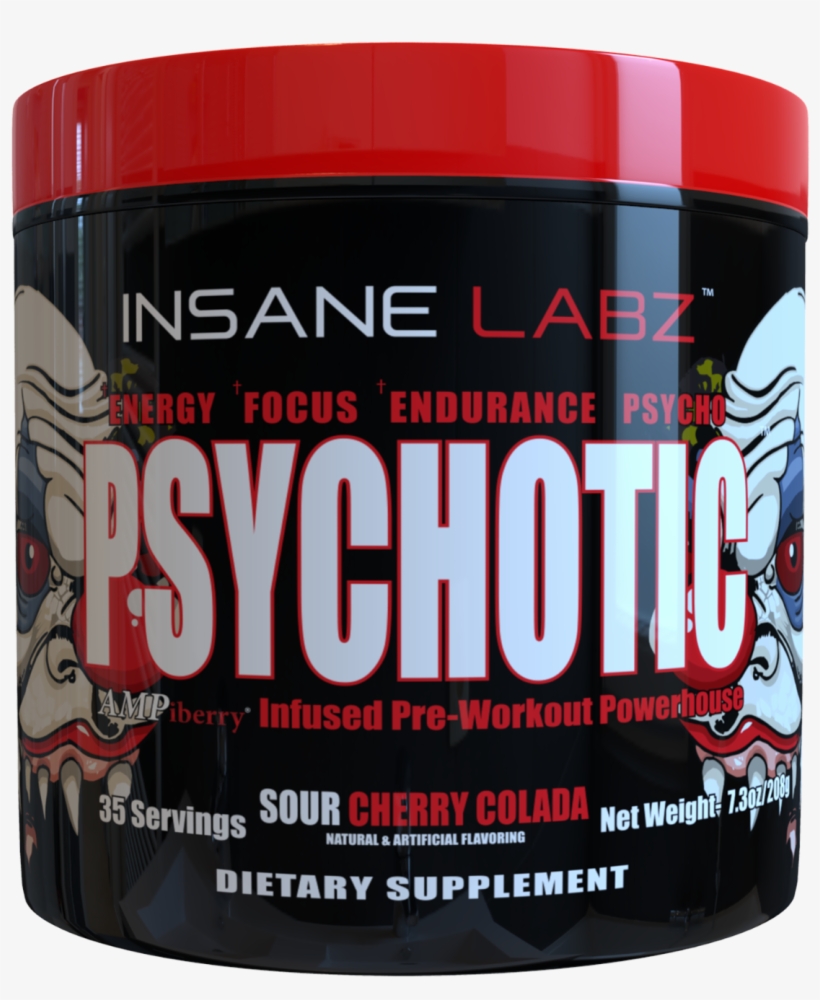 Buy Insane Labz Psychotic Pre Workout 35 Servings Cotton - Bodybuilding Supplement, transparent png #7638795