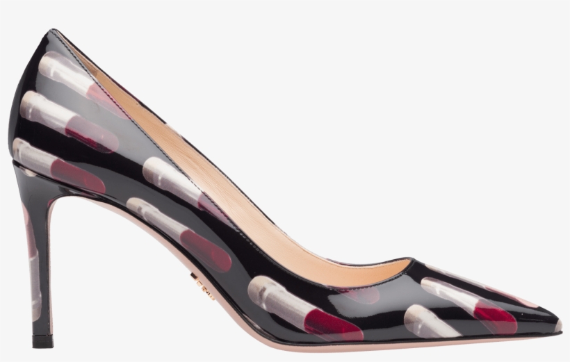 Patent Leather Pumps With Lipstick Print - Shoe, transparent png #7640166
