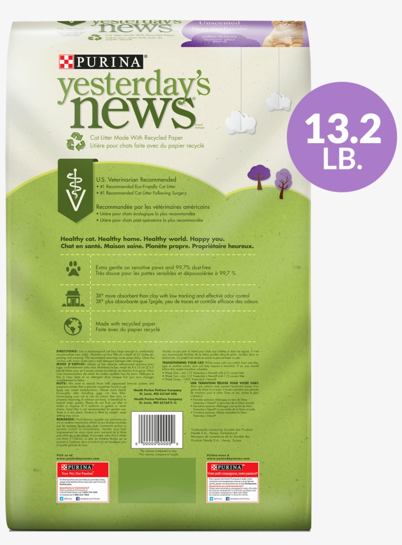 Purina Yesterday's News Unscented Softer Texture Cat - Insect, transparent png #7640504