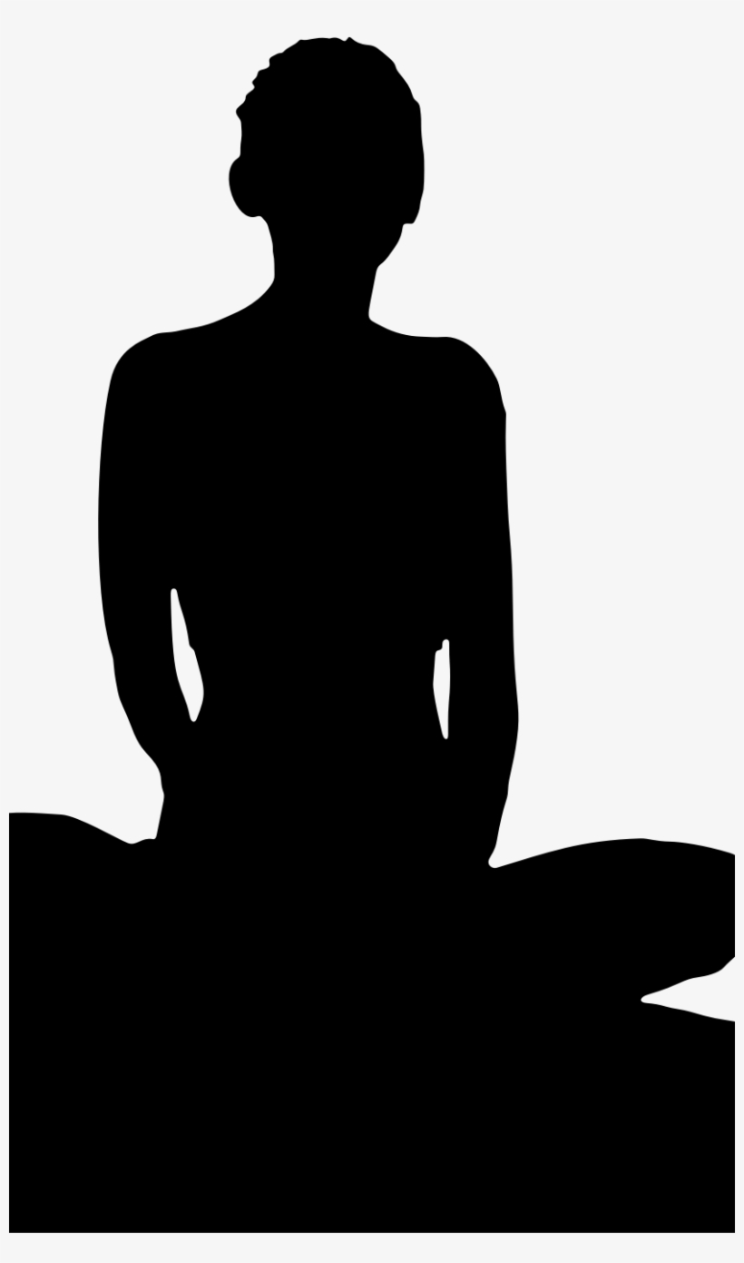 Cropped Meditating Woman Silhouette - Silhouette, transparent png #7642193