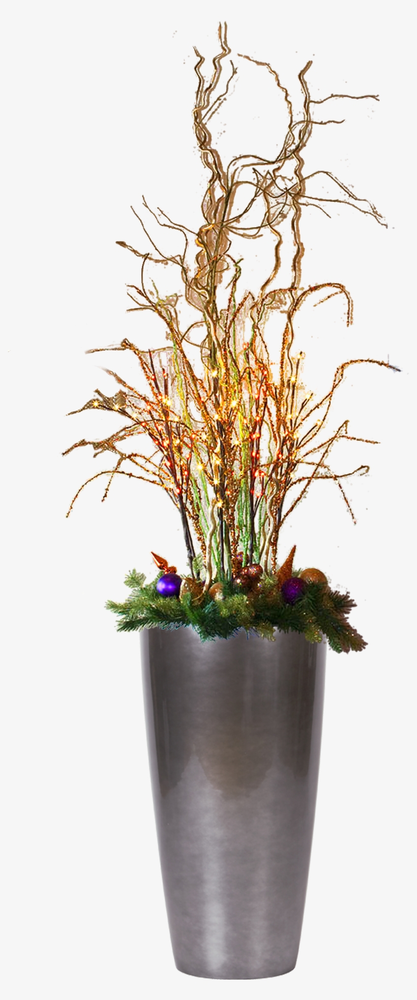 Holiday Branch Arrangement - Flowerpot, transparent png #7643045