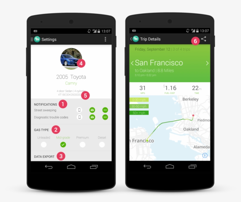 Settings & Sharing Update On Android - Metromile Score Driving App, transparent png #7644598