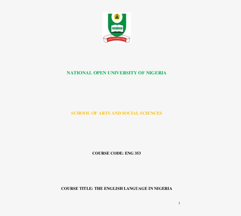 Pdf - National Open University Of Nigeria, transparent png #7644862