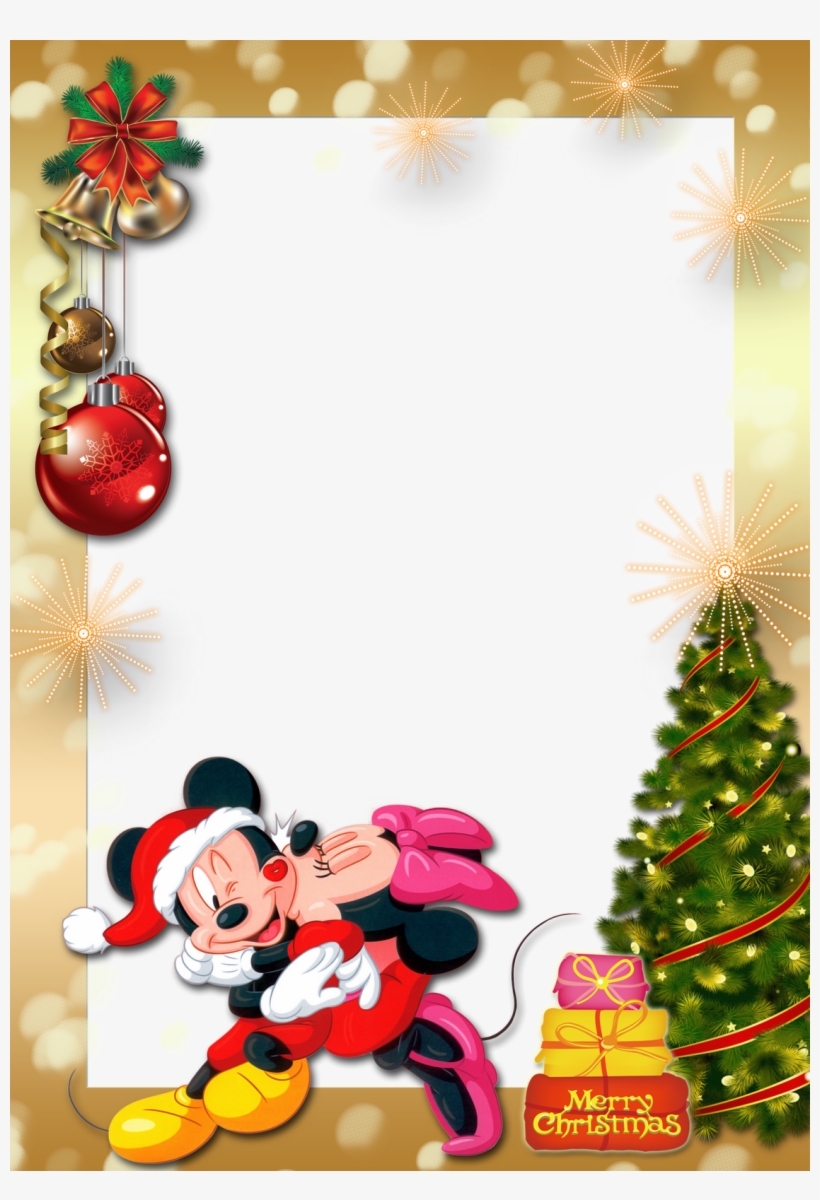 Frames De Natal Com Personagens Infantil - Molduras De Natal Mickey, transparent png #7646680